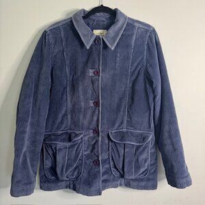Vintage L.L. Bean Women's Chore Coat Blue Corduroy Size Medium